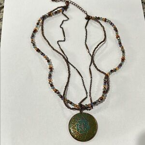 Bohemian Multicolor Pendant Necklace. Avon